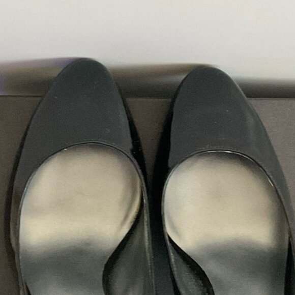 Kenneth Cole Black Patent Leather & Suede Pumps Stiletto Heel Shoes Size 6 - Picture 5 of 12